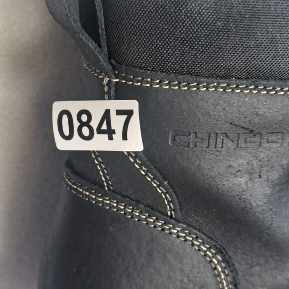 Chinook Work Boots Men\'s Size 11 Oil Rigger Steel Toe Leather Upper Black